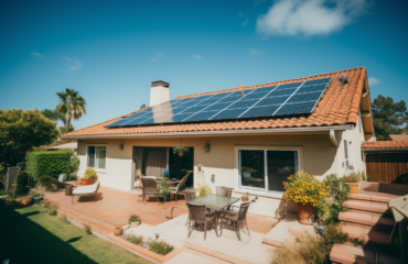 a regular home with a large solar panel array on it's roof