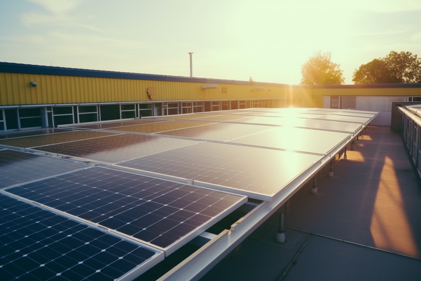 solar panel array at a school